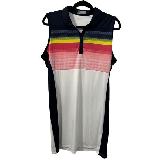 NWT! Callaway Abstract Gradient Print Color Block Golf Dress - Size Large - Picture 4 of 8